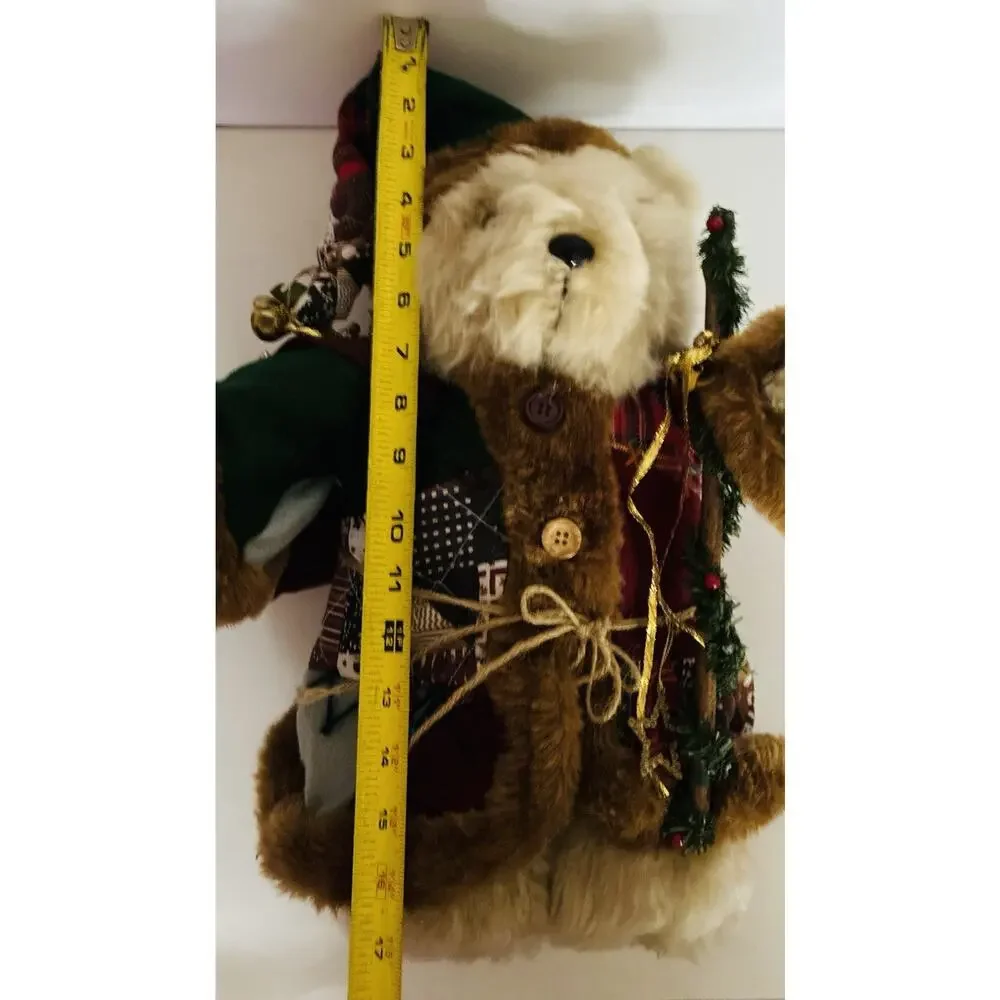 Vintage World Bazaar Christmas Santa Clause Gift Bag, Basket Trinkets Plush Bear